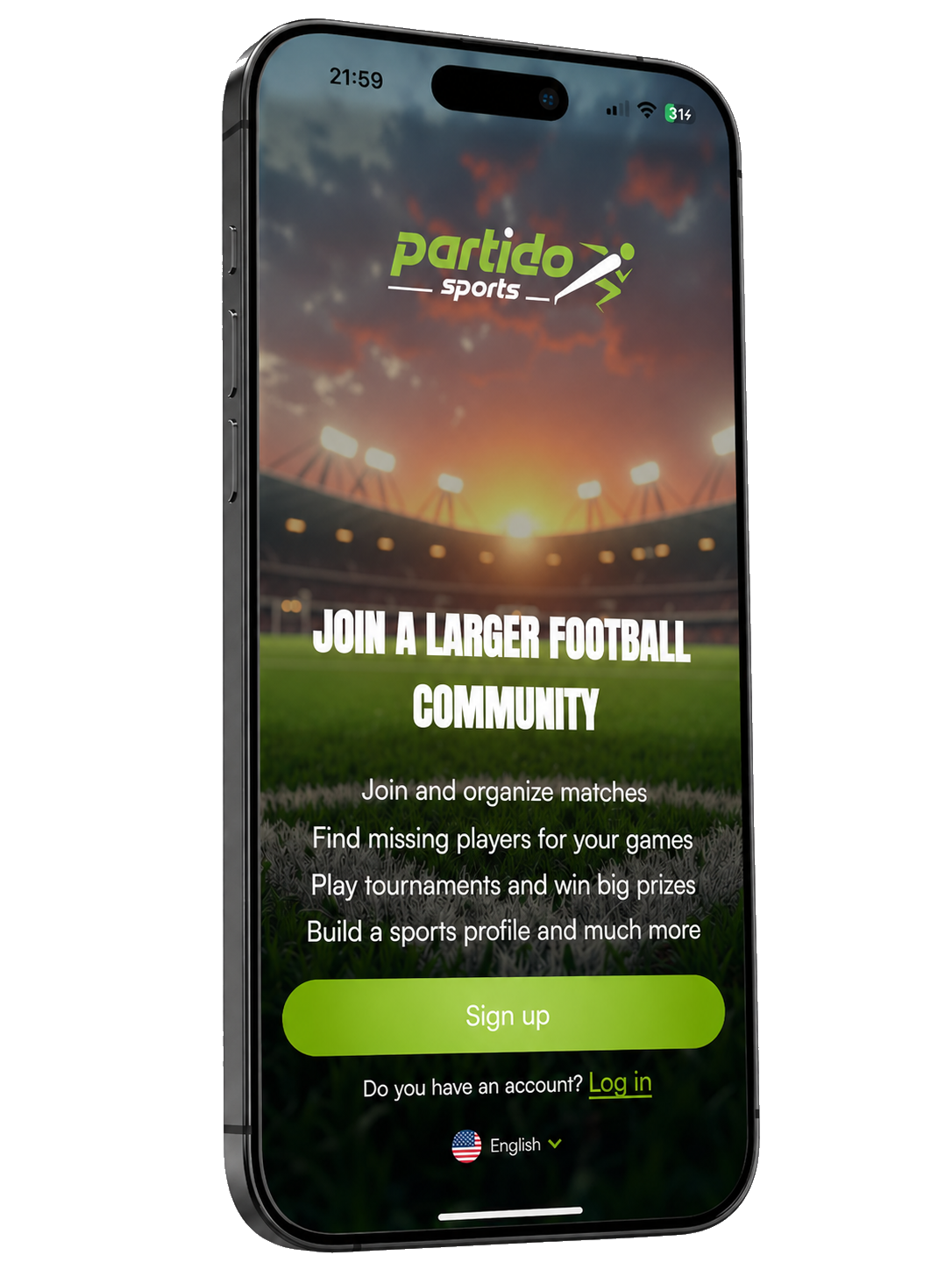 Partido welcome screen