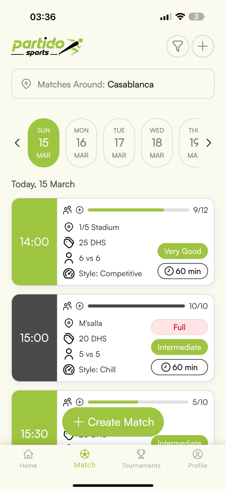 Partido app discovery