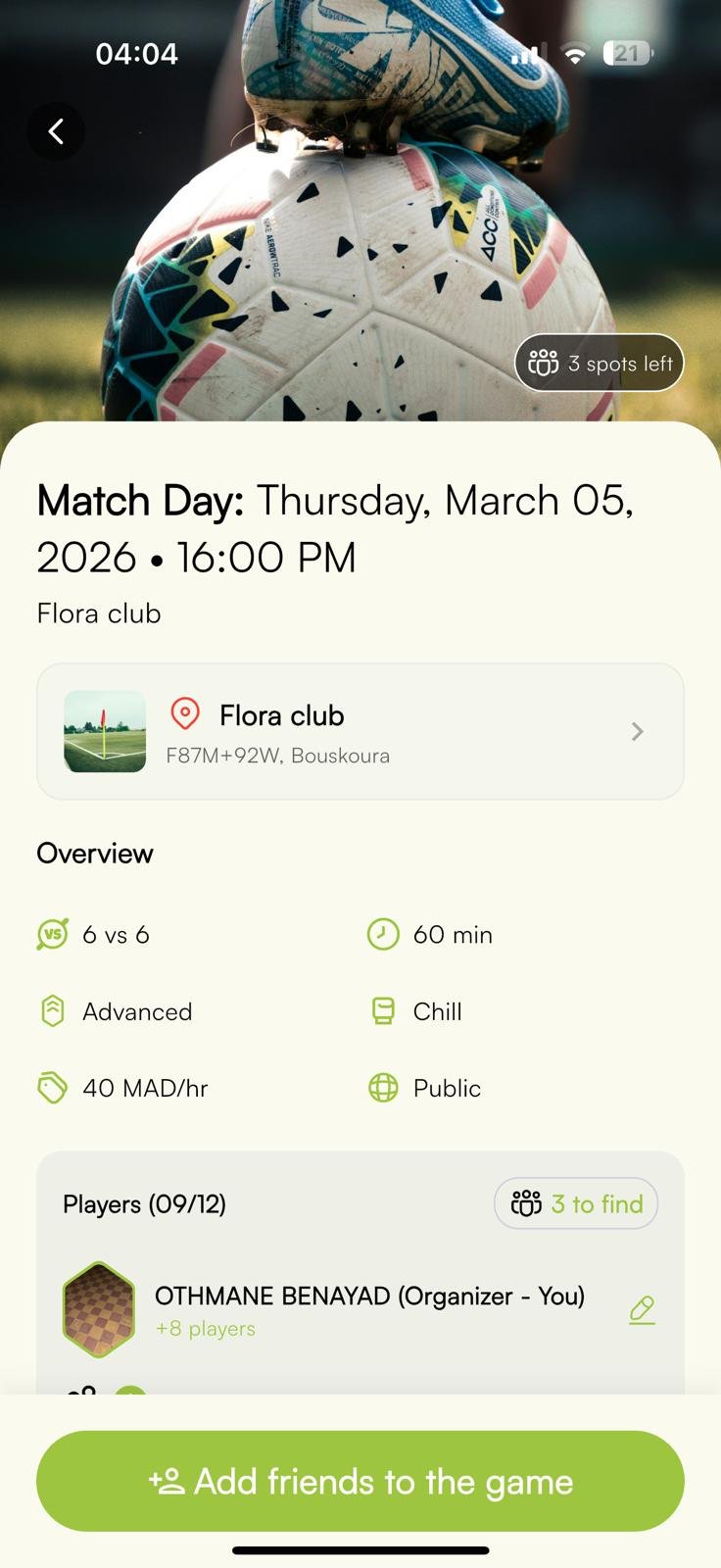 Match detail